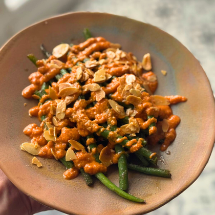 Judías Verdes con Salsa Romesco
